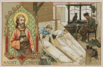 St Crispin, suszterek és tímárok alkotó: French School