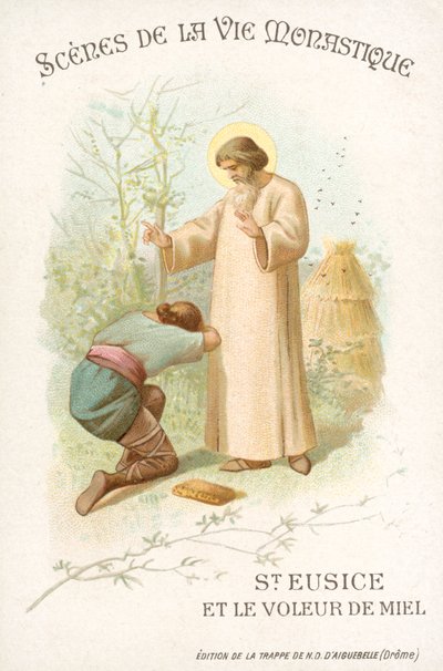 Szent Eusice és a méztolvaj (chromolitho) alkotó: French School