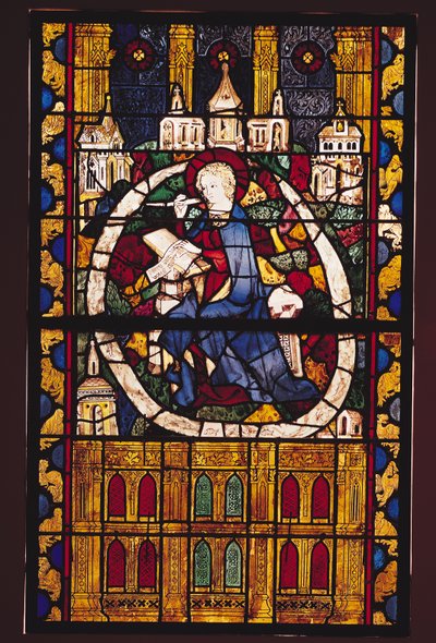 Az Apokalipszist író Szent János evangélista, Párizsi Iskola, 1350 körül alkotó: French School
