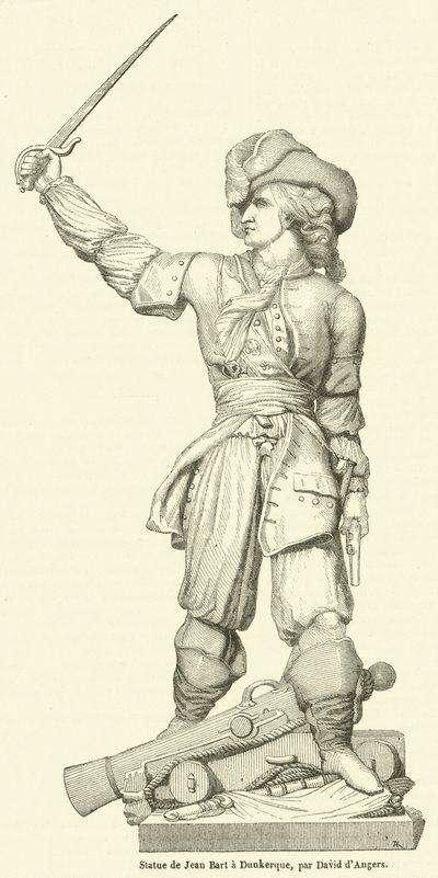 Jean Bart szobra Dunkerque-ben (metszet) alkotó: French School