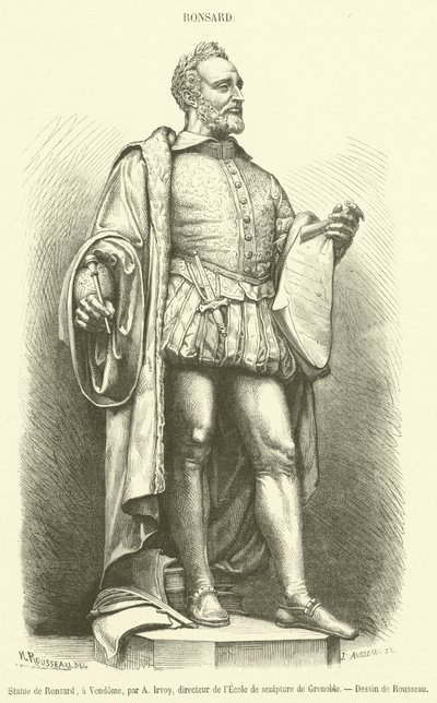Ronsard szobra Vendome-ban (metszet) alkotó: French School