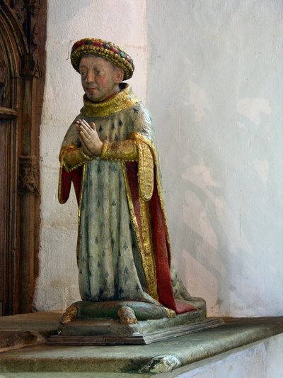 Jean V, Bretagne hercegének szobra (polikróm fa) alkotó: French School