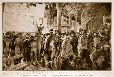 A háborús hírek tanulmányozása Nizzában: Kozmopolita tömeg a francia riviérán, 1914-1919 alkotó: French School