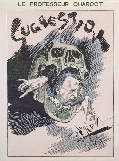 Jean Martin Charcot (1825-93) szuggesztiója, karikatúrája 1880-85 körül alkotó: French School