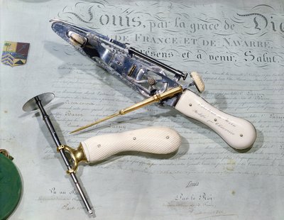 Dominique Jean Larrey báró (1766-1842) idején az amputációhoz használt sebészeti műszerek alkotó: French School
