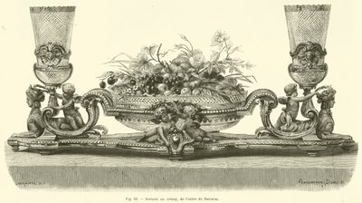 Főleg kristályban, a Baccarat gyárból (metszet) alkotó: French School