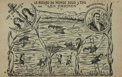Úszó lányok (litho) alkotó: French School
