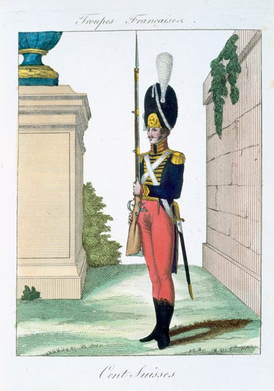 Swiss Centurian, a Troupes Francaises-től, pub. Bassetben, Párizsban, 1790 körül alkotó: French School