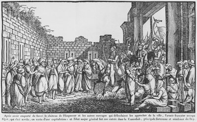 Algír bevétele, francia hadsereg belép a kasbába, illusztráció egy népszerű almanachból, 1831 alkotó: French School