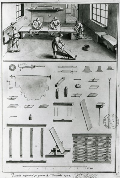 Tanners, Denis Diderot (1713-84) Művészetek és mesterségek leírásaiból, 1770 körül (fekete-fehér fotó) alkotó: French School