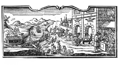 Adóhivatal a borok és szeszes italok városának bejáratánál, az Államtanács 1707. március 22-i rendelete, a párizsi államtanács 1739. évi nyilvántartásaiból (részlet) (lásd a alkotó: French School
