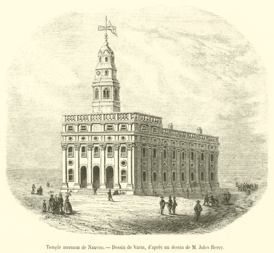 Nauvoo mormon templom (metszet) alkotó: French School