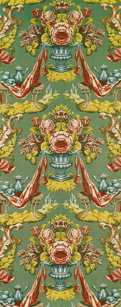 Textil ismétlődő virágmotívummal, lyoni műhely, 1730 körül (selyembrokát) alkotó: French School