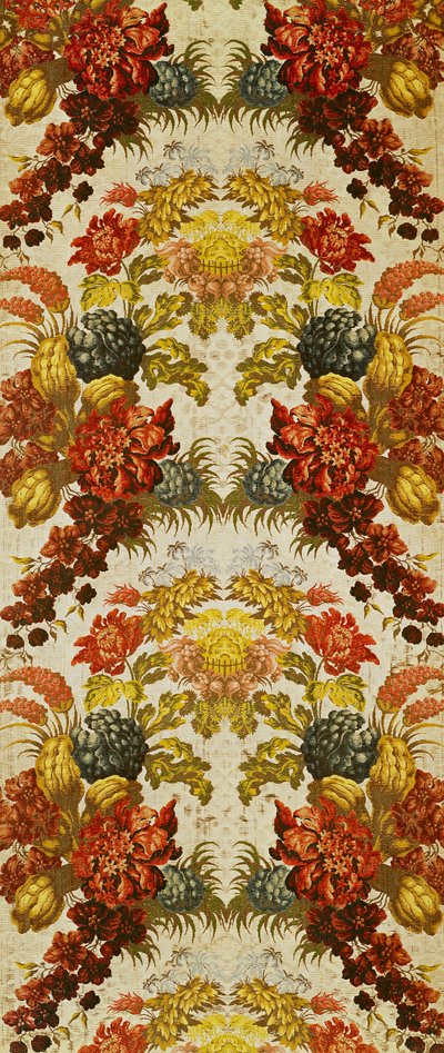 Ismétlődő virágmintás textil, lyoni műhely, 1740 körül (selyembrokát) alkotó: French School