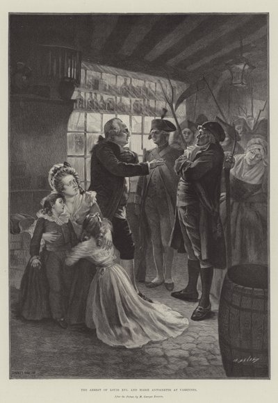 XVI. Lajos és Marie Antoinette letartóztatása Varennes-ben alkotó: French School