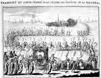 IV. Henrik szívének megérkezése a La Flèche-i Kollégiumba 1610. június 4-én alkotó: French School