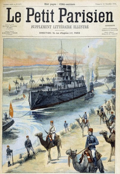 A balti osztag átkel a Szuezi-csatornán - a "" A kis párizsi" című filmben 1904.11.12. alkotó: French School