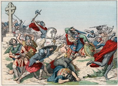A 732. október 25-i poitiers-i csatát Charles Martel nyerte - A poitiers-i csata, 732. október 25., Charles Martel (688-741) - A 19. század végi metszet a „” Nos Gires Nationales-ban – Images et recits ”” alkotó: French School
