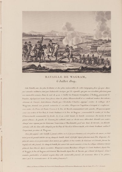 A wagrami csata 1809. július 6-án (litho) alkotó: French School