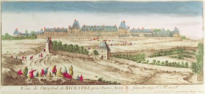 A Bicetre-menedékház Párizsban, 1710 alkotó: French School