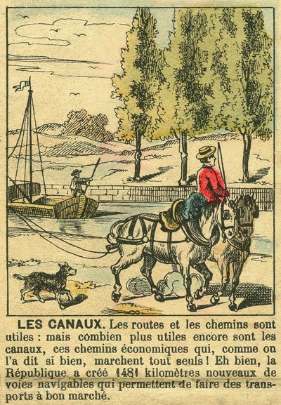 A csatornák, amelyek bemutatják a Harmadik Köztársaság előnyeit a csatornaépítésben az ország gazdasága számára. Metszet, „” Le Figaro, melléklet”, 1889.03.30., Párizs. alkotó: French School