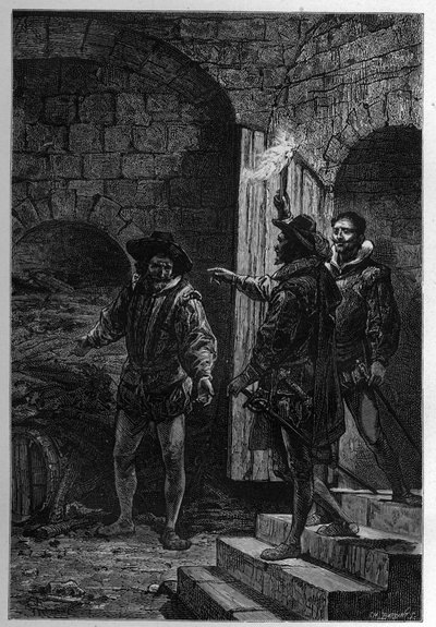 Guy Fawkes elfogása – Guy Fawkes letartóztatása (Guido Falxius, John Johnson, angol katolikus alkotó: French School