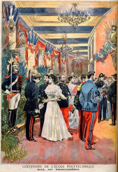 Az Ecole Polytechnique századik évfordulója: Bál a Trocadero-ban, a Le Petit Journal illusztrált mellékletéből, 1894. május 28. (metszet) alkotó: French School