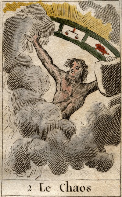 A káoszisten egy darab állatövvel ábrázolva. Pierre Blanchard „Az ifjúság mitológiájából” 1803-ból. alkotó: French School