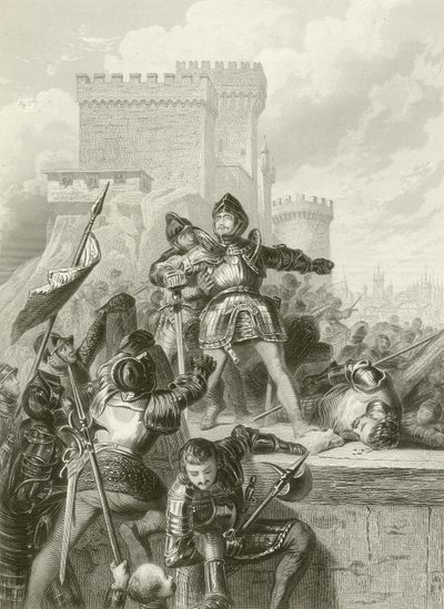 A Chevalier Bayard megsebesült Brescia ostrománál, 1512 alkotó: French School