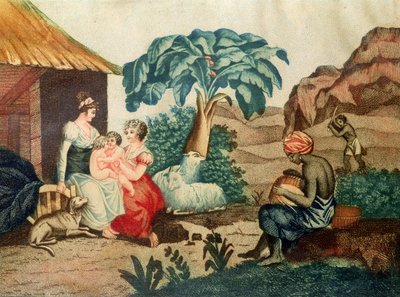 Paul és Virginie gyermekkora, Henri Bernardin de Saint-Pierre (1737-1814) Paul et Virginie című művéből alkotó: French School