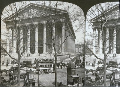 A La Madeleine-templom, Párizs, sztereoszkópikus nézet, 1860-70 körül alkotó: French School