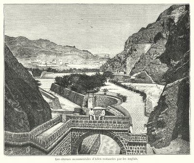 Tawila ciszternái, Aden, britek restaurálták (metszet) alkotó: French School