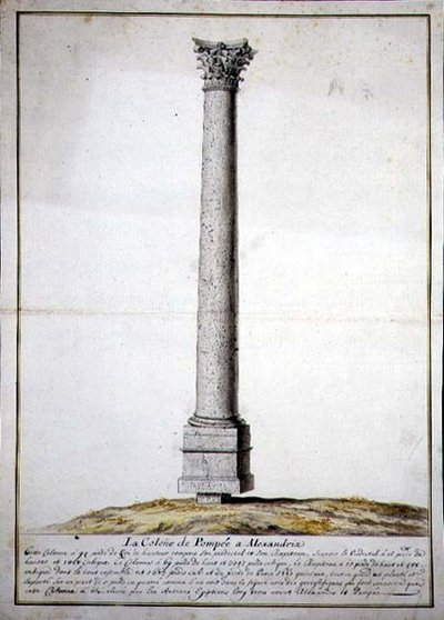 Pompeji oszlop Alexandriában, 1700 körül (toll és tus, akvarell, papír) alkotó: French School