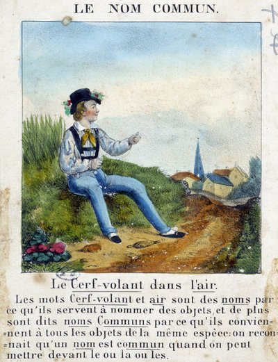 A közönséges név (sárkányt tartó gyerek) – a „” Nyelvtan a képekben”-ben” alkotó: French School