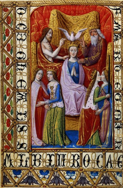 A Szűz megkoronázása a Szentháromság által, 1500 körül alkotó: French School