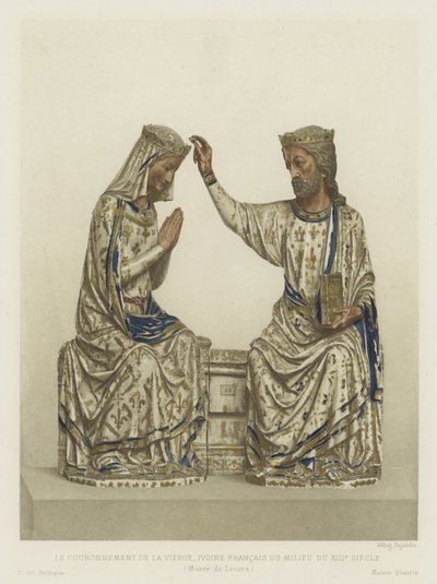Szűz koronázása, elefántcsont, francia, 13. század közepe (színes litó) alkotó: French School