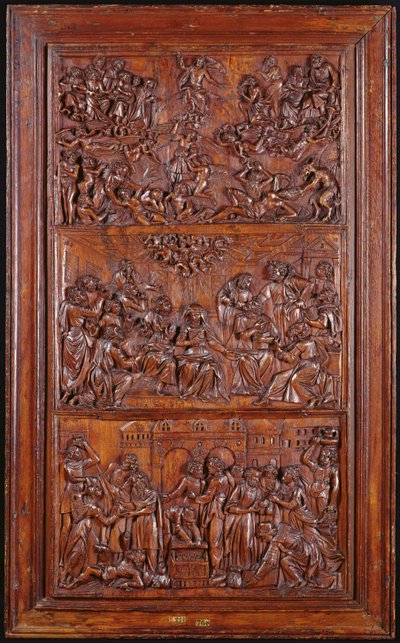 A Credo, III. panel: Az utolsó ítélet, Pünkösd és a szentek közössége, 1587 (fa) (lásd még: 4140367 és 414039) alkotó: French School
