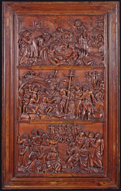 The Credo, II. panel: Leszállás a keresztről, sírba helyezés, feltámadás és alászállás Limbóba és mennybemenetel, 1587 (fa) (lásd még: 414036, 4140389) alkotó: French School