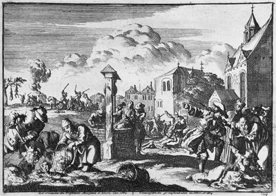 Marsaut elnök kegyetlensége Niortban a protestánsok ellen, 1684 alkotó: French School