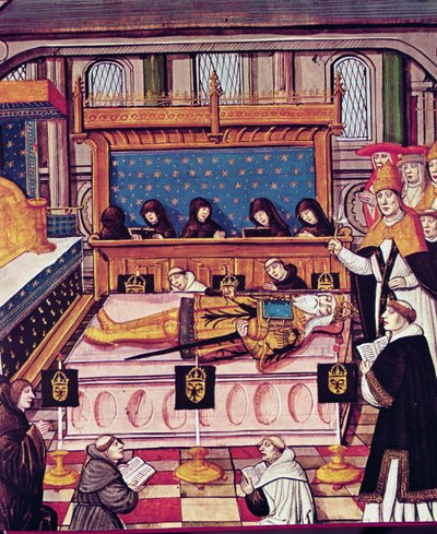 Nagy Károly halála 814-ben (vellum) alkotó: French School