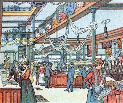 Áruház, Cours Schweiter illusztráció, 1900 körül alkotó: French School