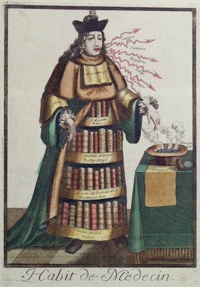 A doktor, allegorikus jelmezterv, a Larmessin család egyike által metszett kép után, 1640-84 körül alkotó: French School