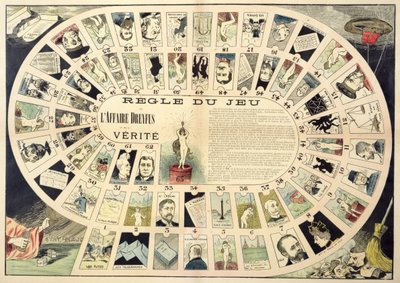 A Dreyfus Affair Game, a különböző érintett személyek portréival, 19. század vége alkotó: French School