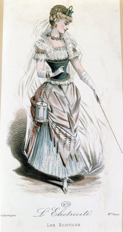 The Electricity Fairy, jelmez egy díszes bálhoz elemmel, 1885 körül alkotó: French School