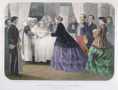 Eugenie császárné (1829-1920) meglátogatta a kolera áldozatait Amiens-ben 1866. július 4-én, 1866-70 körül alkotó: French School