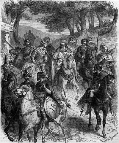 A francia urak a Quiercy-i gyűlésen: Quierzy kapitulációja (a feodalite alapító okiratai a tiszteletbeli örökösök által), amelyet 877. június 14-én Quierzy sur Oise-ban hirdetett ki Kopasz Károly, hogy szabályozza birodalma zavartalan működését, amíg ő vol alkotó: French School