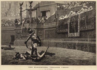 A gladiátorok, "Pollice Verso" (metszet) alkotó: French School