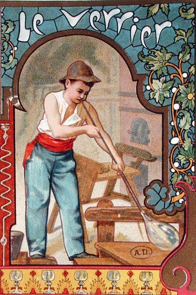 The Glassblower, 1899 körül (színes litó) alkotó: French School