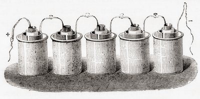 The Grove cella, a Les Merveilles de la Science, pub.1870. alkotó: French School