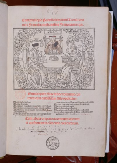 The Jewish Doctors: Isaac, Constantine és Ali Abbas (Haly Abbas), megjelent Lyonsban, 1515 alkotó: French School
